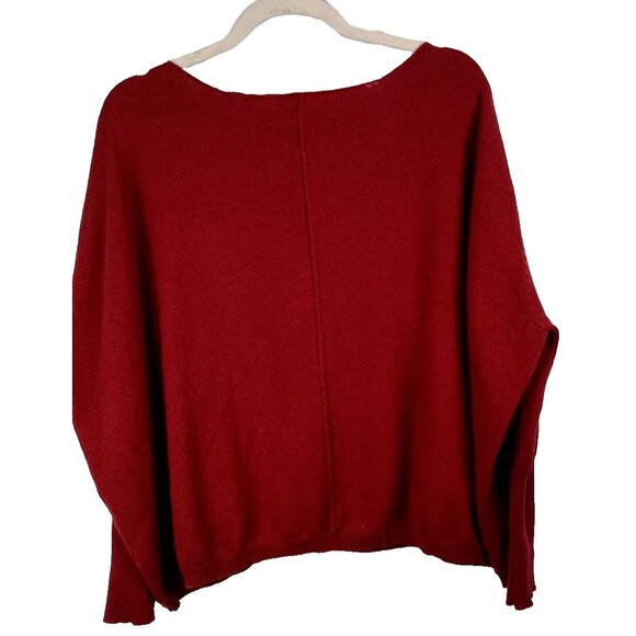 Luxury Santosh Oversized Cashmere Sweater Off the Shoulder Red Size M Slouchy - Picture 1 of 12